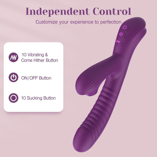 Customizable 3 Suction and 10 Vibration Rabbit Sucking Vibrator for Clitoral and G-Spot Stimulation