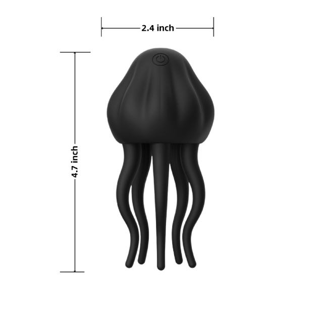 Black 10-Speed Rechargeable Vibrating Penis Massager
