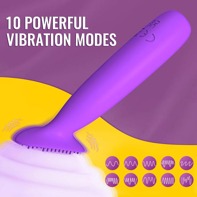 10-Speed Purple Rechargeable Silicone Mini Vibrator