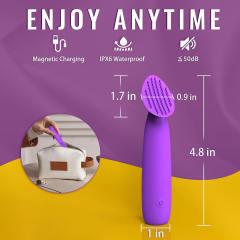 10-Speed Purple Rechargeable Silicone Mini Vibrator
