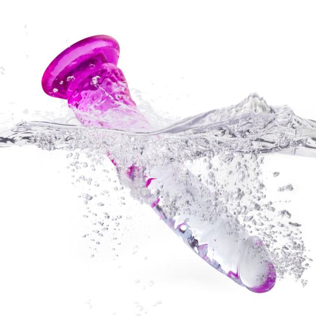 Clear & Purple TPE 3-Piece Dildo Set