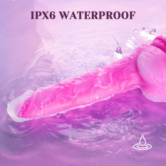 10-Speed Magenta Remote-Controlled Rechargeable Thrusting & Vibrating Silicone Dildo