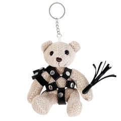 BDSM Teddy Bear Keychain with Whip & Bondage Outfit