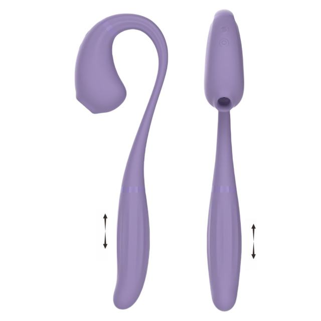 10-Speed Purple Silicone Rechargeable Massager with Vibrating and Trusting Functions