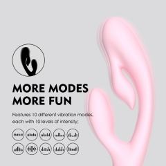 Pink Color 10-Speed Silicone Vibrator with Motion Function