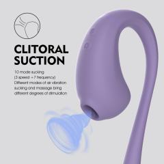 10-Speed Purple Silicone Rechargeable Massager with Vibrating and Trusting Functions