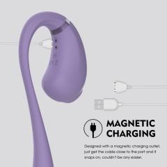 10-Speed Purple Silicone Rechargeable Massager with Vibrating and Trusting Functions