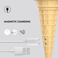 10-Speed Ice cream-Shaped Silicone Rechargeable Vibrator