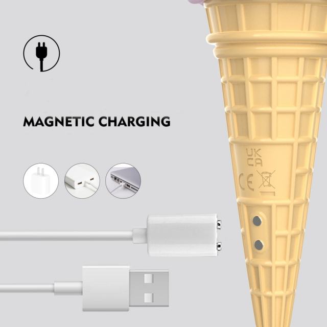 10-Speed Ice cream-Shaped Silicone Rechargeable Vibrator