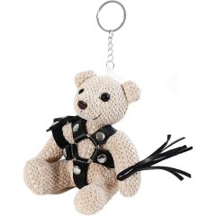 BDSM Teddy Bear Keychain with Whip & Bondage Outfit
