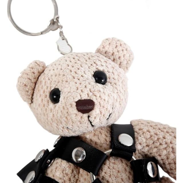 BDSM Teddy Bear Keychain with Whip & Bondage Outfit