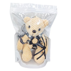 BDSM Teddy Bear Keychain with Whip & Bondage Outfit