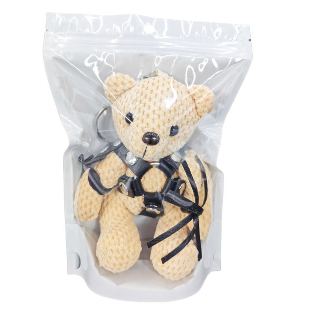 BDSM Teddy Bear Keychain with Whip & Bondage Outfit