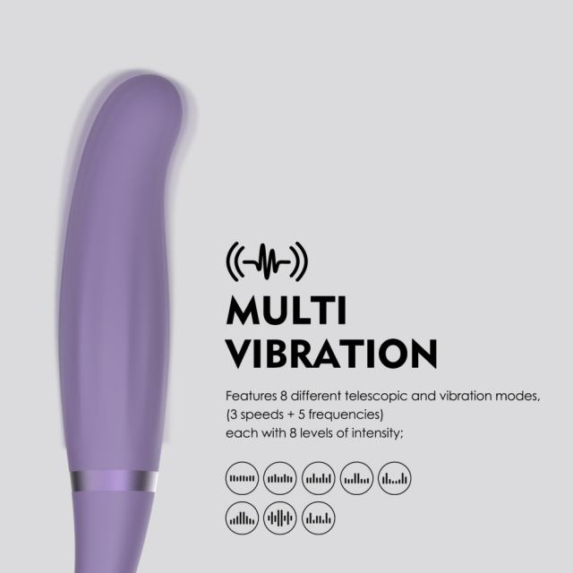 10-Speed Purple Silicone Rechargeable Massager with Vibrating and Trusting Functions