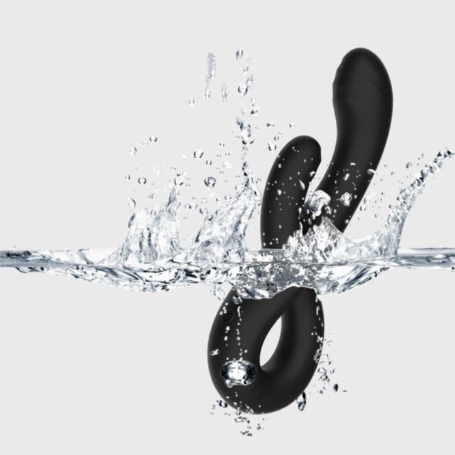 Black Color 10-Speed Silicone Vibrator with Motion Function