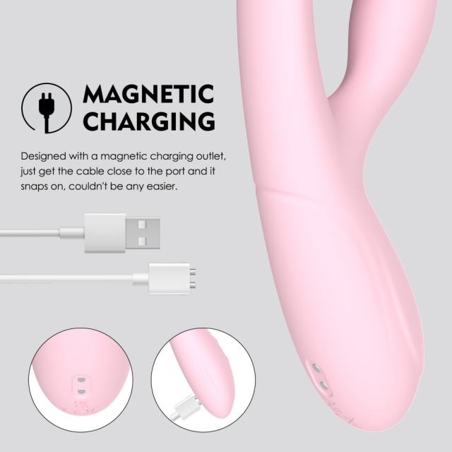 Pink Color 10-Speed Silicone Vibrator with Motion Function