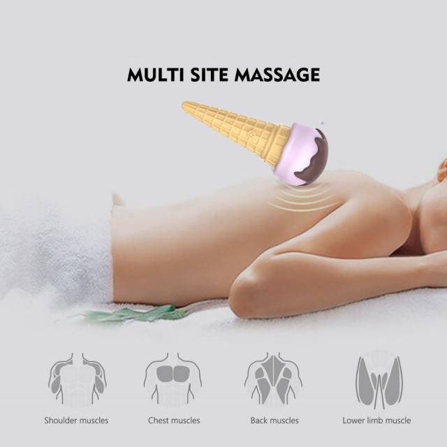 10-Speed Ice cream-Shaped Silicone Rechargeable Vibrator