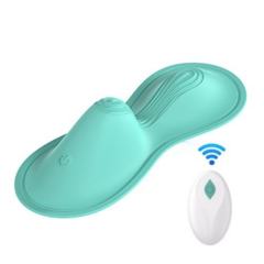 9-Speed App-Controlled Silicone Rideable Vibrating Pad in Cyan Vibepad with 2 Powerfu Motors