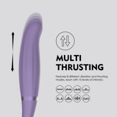 10-Speed Purple Silicone Rechargeable Massager with Vibrating and Trusting Functions