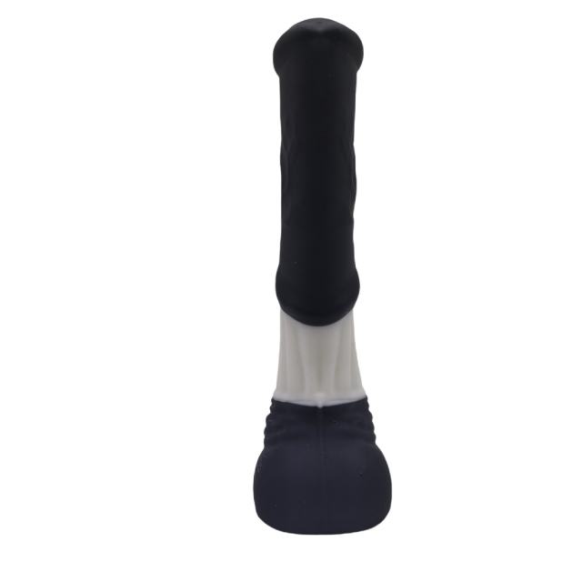 11.8" Rechargeable Black & White Huge Monster Silicone 7-Speed Thrusting & Vibrating Dildo with Remote Control