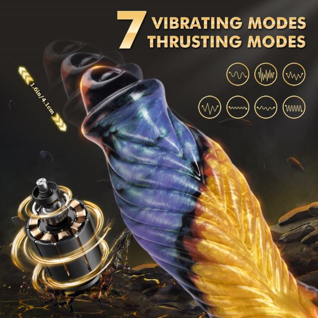 9.85'' Rechargeable Big Monster Silicone 7-Speed Thrusting & Vibrating Dildo with Remote Control