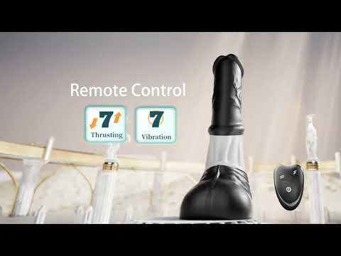 11.8" Rechargeable Black & White Huge Monster Silicone 7-Speed Thrusting & Vibrating Dildo with Remote Control