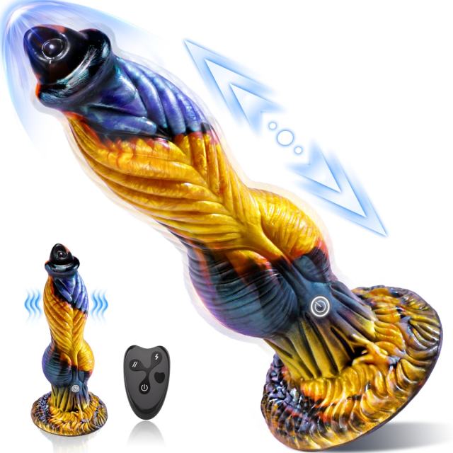 9.85'' Rechargeable Big Monster Silicone 7-Speed Thrusting & Vibrating Dildo with Remote Control