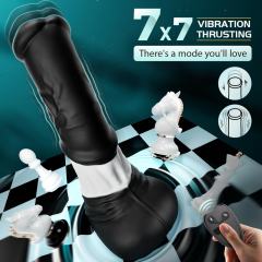 11.8" Rechargeable Black & White Huge Monster Silicone 7-Speed Thrusting & Vibrating Dildo with Remote Control