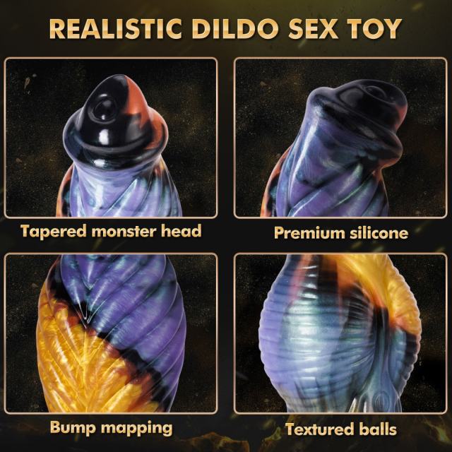 9.85'' Rechargeable Big Monster Silicone 7-Speed Thrusting & Vibrating Dildo with Remote Control