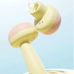 9-Speed Yellow Color Alarm Clock Shape Vibrator with Sucking Function