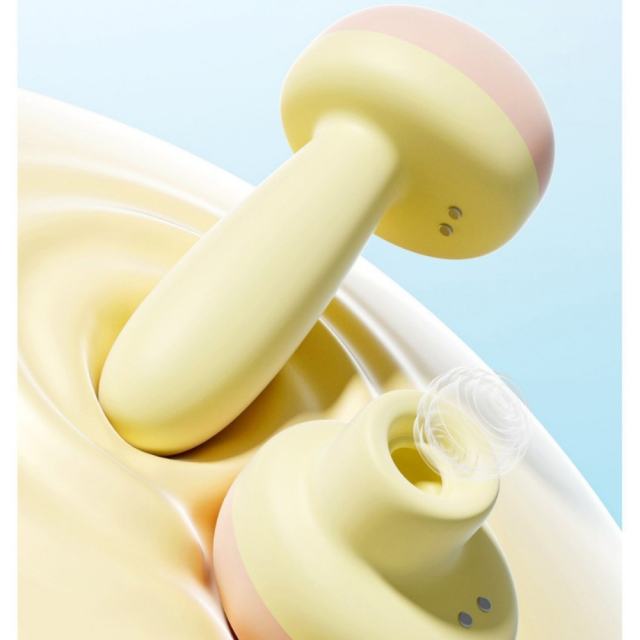 9-Speed Yellow Color Alarm Clock Shape Vibrator with Sucking Function