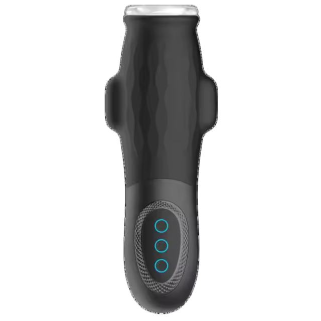 10-Speed Black Rechargeable Masturbator with Sucking & Vibrating Functions