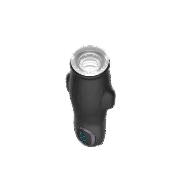 10-Speed Black Rechargeable Masturbator with Sucking & Vibrating Functions
