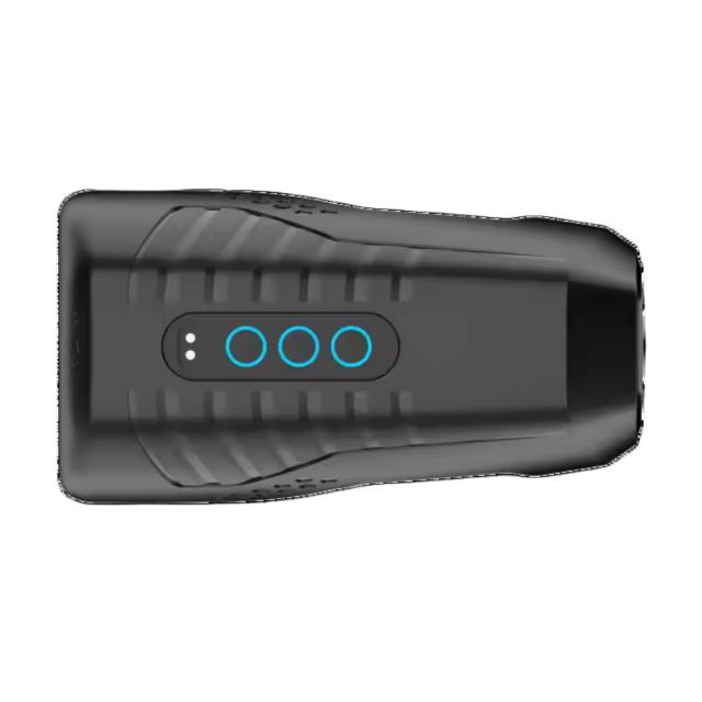 10-Speed Black Rechargeable Automatic Male Masturbator Toy with Visual Window Feature Space Capsule Design