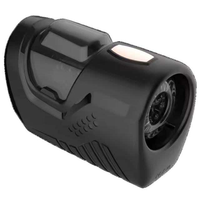 10-Speed Black Rechargeable Automatic Male Masturbator Toy with Visual Window Feature Space Capsule Design
