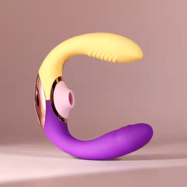 Purple,Pink and Yellow G-Spot Dildo with 10 Vibration 7 Trigger 7 Suction Mode