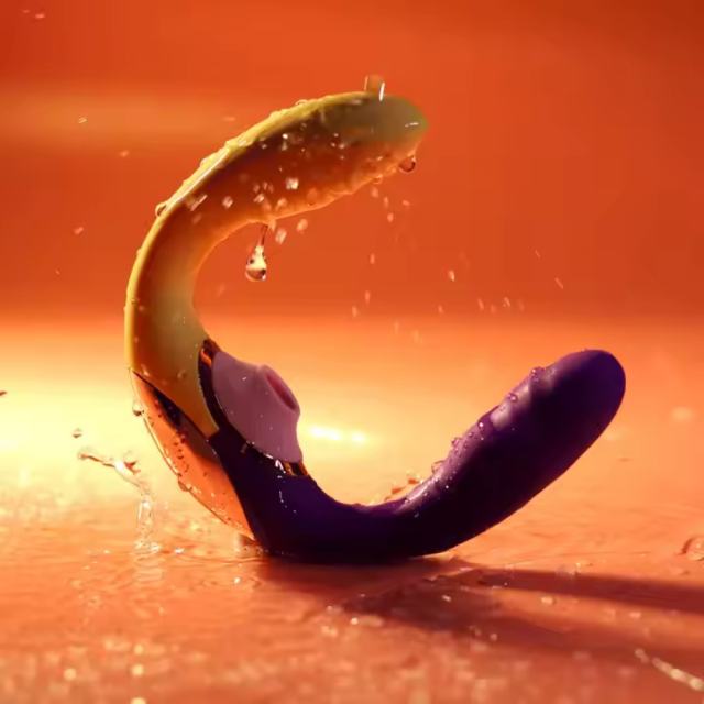 Purple,Pink and Yellow G-Spot Dildo with 10 Vibration 7 Trigger 7 Suction Mode