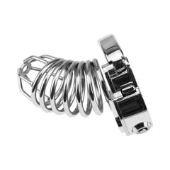 Extra Length Stainless Steel Male Chastity Cage – 4.7” Secure Lock with Keys & Storage Bag