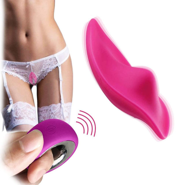 9 Speeds Pink Color Silicone Wearable Panty Vibrator with Wireless Remote Control