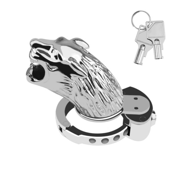 Tiger Head Stainless Steel 311 & Zinc Alloy Chastity Lock ZC-072