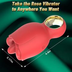 8-Mode Rechargeable Red Silicone Clitoral Stimulator with 360° Rotated Licking Tongue