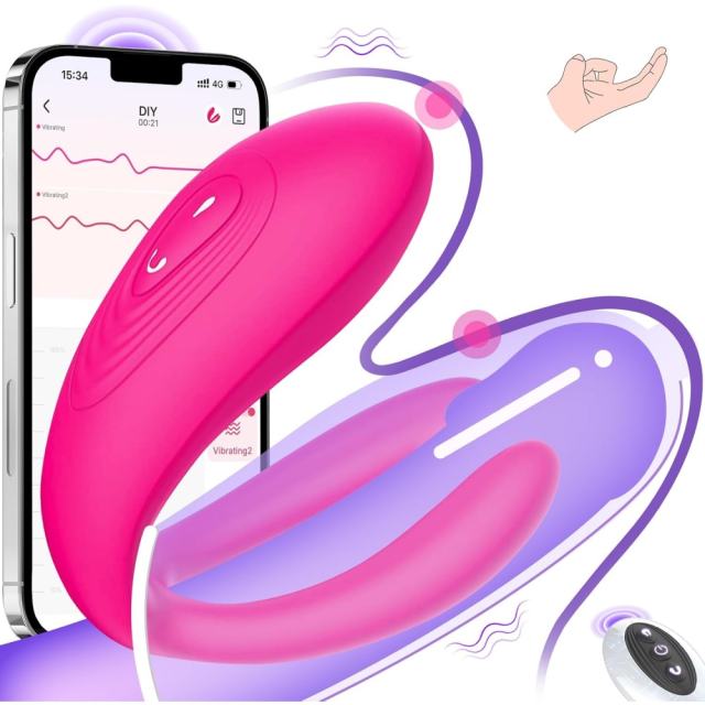 10 Modes Magenta App and Remote Control Rechargeable Silicone Vibrator for G-Spot and Clitoral Stimulation