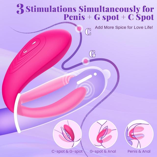 10 Modes Magenta App and Remote Control Rechargeable Silicone Vibrator for G-Spot and Clitoral Stimulation
