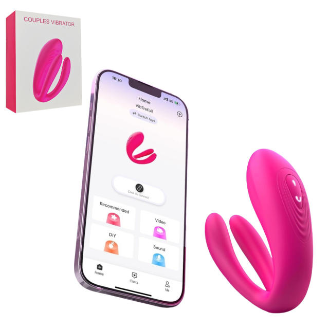 10 Modes Magenta App and Remote Control Rechargeable Silicone Vibrator for G-Spot and Clitoral Stimulation