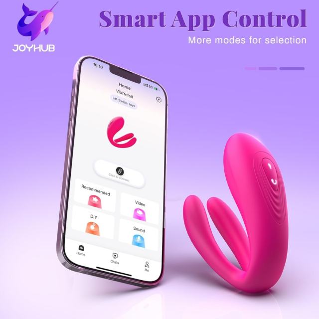 10 Modes Magenta App and Remote Control Rechargeable Silicone Vibrator for G-Spot and Clitoral Stimulation
