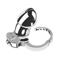 Stainless Steel Chastity Cage Lock – 4.3” Secure Male Device with Keys & Storage Bag