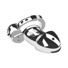 Stainless Steel Chastity Cage Lock – 4.3” Secure Male Device with Keys & Storage Bag