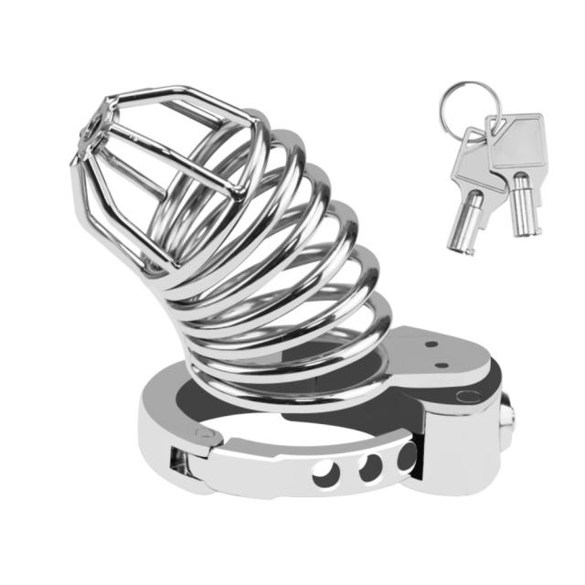 Extra Length Stainless Steel Male Chastity Cage – 4.7” Secure Lock with Keys & Storage Bag