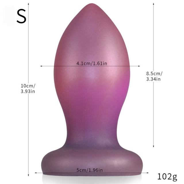 Purple Tapered Silicone Anal Plug - 10.5cm Insertable