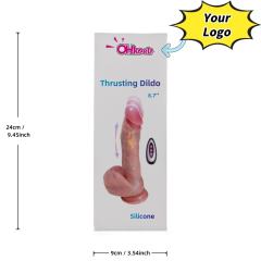 Customizable 9-Speed Flesh Remote-Controlled Rechargeable Silicone Vibrator with Thrusting, Rotating, and Heating Functions